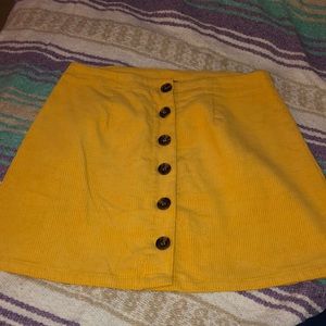 Yellow corduroy skirt